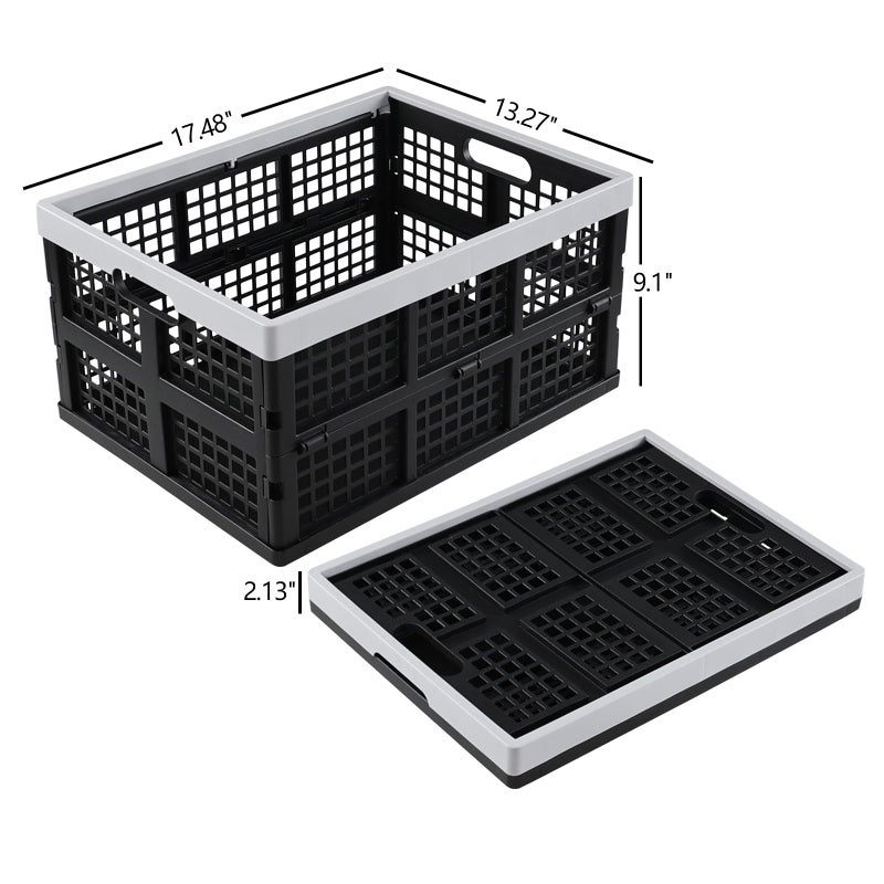 In-House Inhouse 3 Packs 34 Quart Collapsible Milk Crates, Plastic Foldable Storage Crate - Image 2